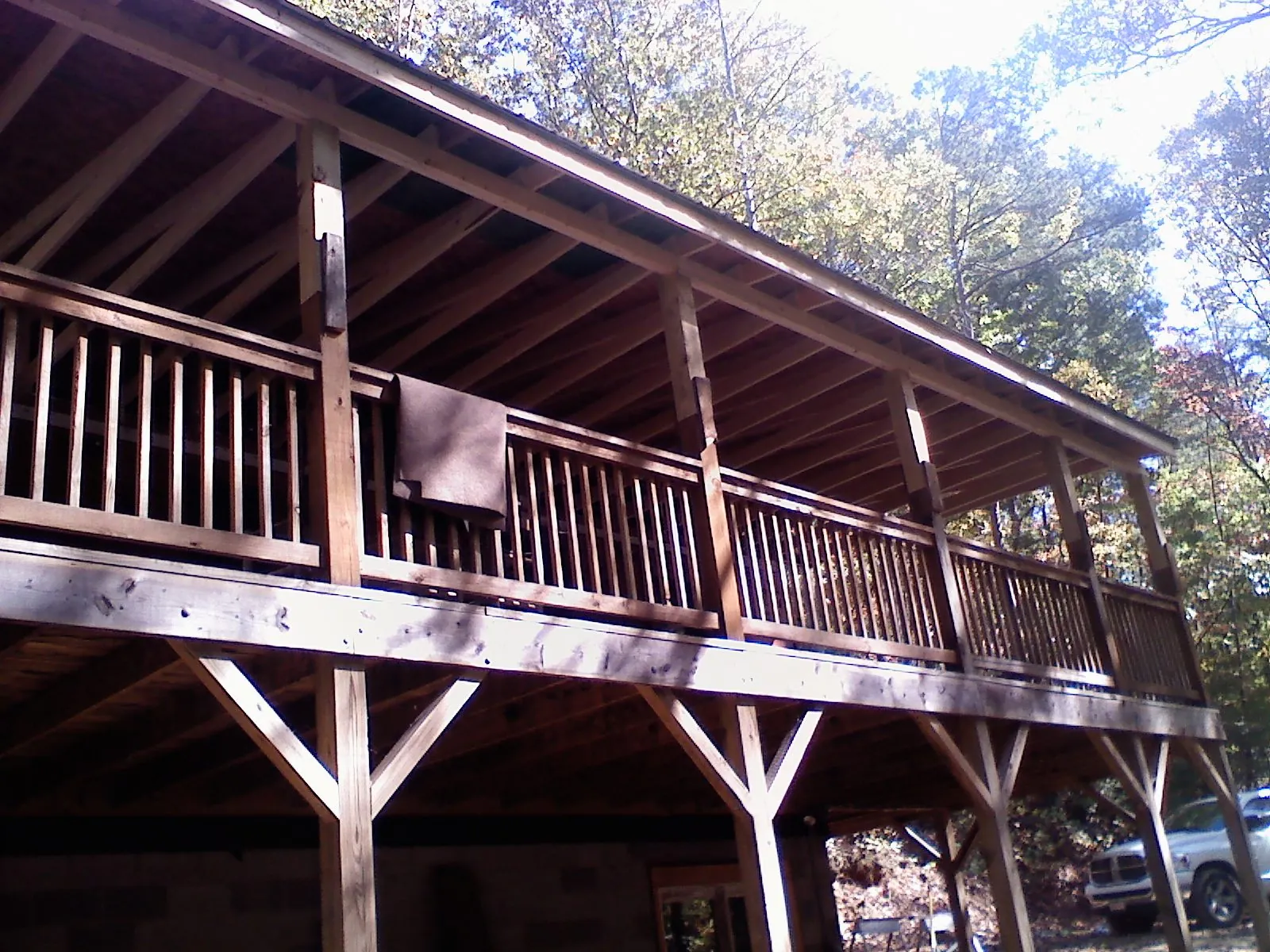 Timber framing under a new elevated porch and deck — Roof Leak Repair in Amador City by Roofing Brothers